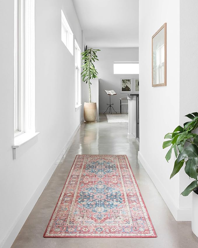 Loloi Skye Collection SKY-05 Brick/Ocean 2'-6" x 10'-0" Runner Rug