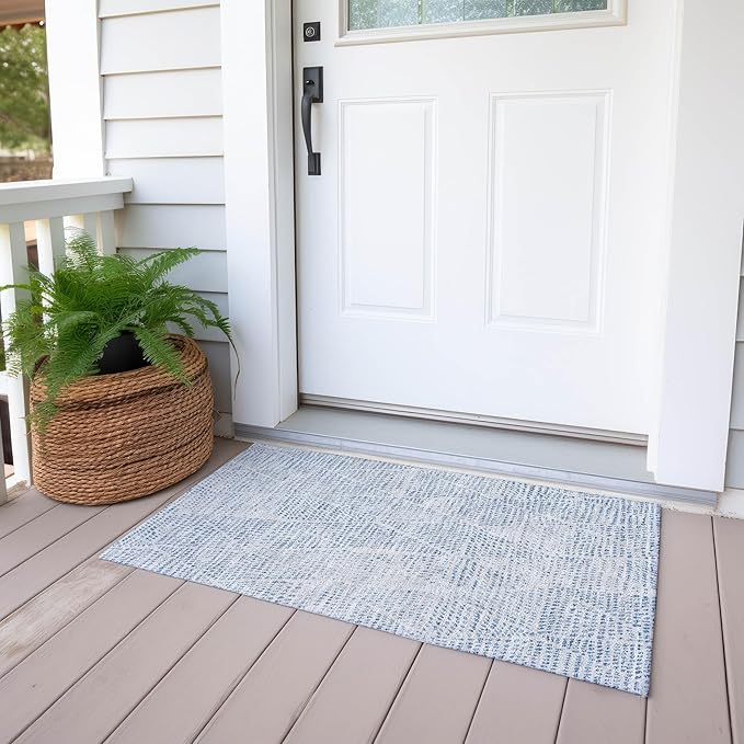 Addison Rugs Chantille ACN591 Denim 1'8" x 2'6" Indoor Outdoor Area Rug, Easy Clean, Machine Washable, Non Shedding, Bedroom, Living Room, Dining Room, Kitchen, Patio Rug