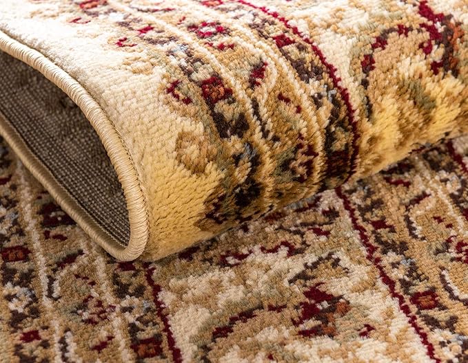 Unique Loom Voyage Collection Traditional Oriental Classic Intricate Design Area Rug (6' 0 x 9' 0 Rectangular, Ivory/Gold)