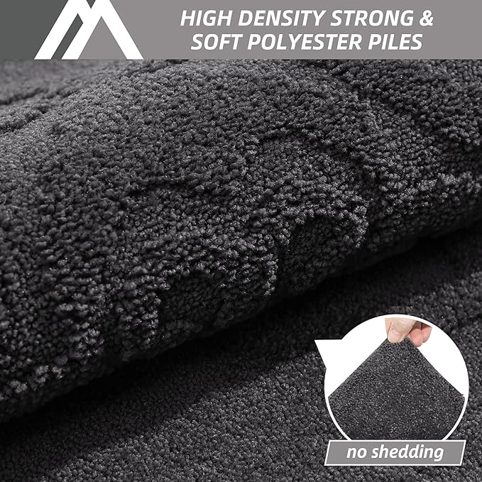 COSY HOMEER Door Mat 20”x32”,Absorbent Dirt Trapper Entryway Rugs,Non-Slip Welcome Mat,Washable Entry Rugs,Low Pile Doormat for Front Back Door,Wet Shoes & Paws,Dark Grey