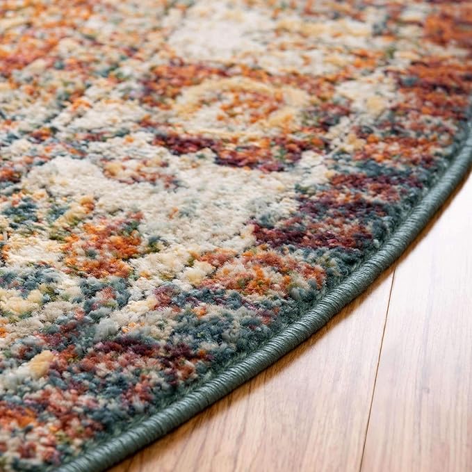 Unique Loom Isabella Collection Area Rug - Adjani (5' 1" Round, Multi/ Beige)