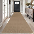 Braided Runner Rug 3x14 Ft Washable Runners for Hallways Non Slip Kitchen Runner Rug Cotton Long Entryway Runner Indoor, Woven Carpet for Hall Stair Entryway, Orange/Tan/Brown