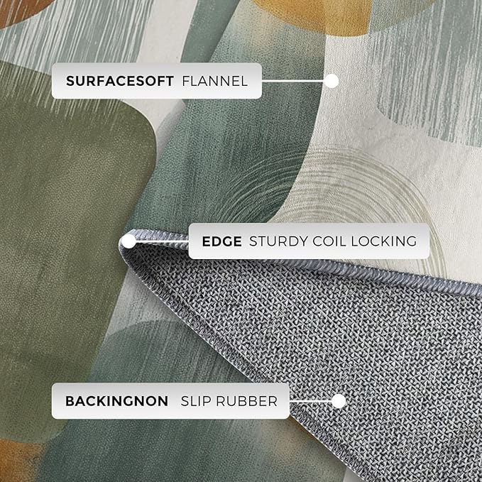 Mid Century Modern Rugs for Home Decor, 3x5 ft, Abstract Geometry Area Rugs for Living Room, Soft Non Slip Washable Boho Geo Geometric Carpet Bedroom Decorations Dt-Ghf-19