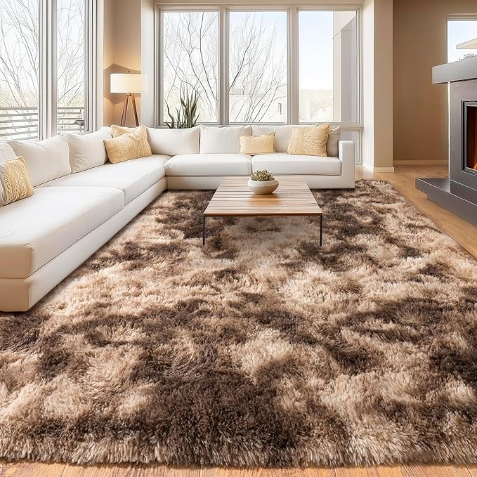 Fluffy Rug for Living Room, Furry Carpet for Teen, Shaggy Carpet for Nursery Room, Hot Pink Fuzzy Plush Rug for Dorm, Shag Rug 9x12 Feet