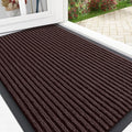 OLANLY Front Door Mat Indoor Outdoor Entrance, Waterproof Heavy Duty Doormat, Fade Resistant, Low Profile, Easy Clean Patio Porch Welcome Floor Mats for Entry, 29.5x17, Brown