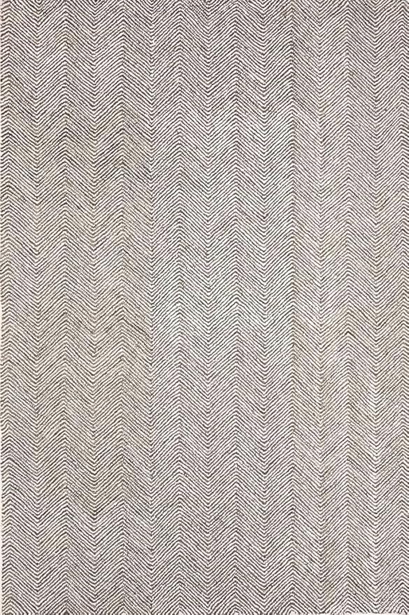 Modern Herringbone Chevron Collection Handcrafted Wool Area Rug - Durable, Zigzag Pattern, for High Traffic, Contemporary Design for Living Room, Bedroom, Dining Room Decor (Dark Olive, 4' x 6')