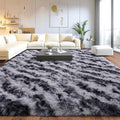 Shaggy Modern Shag Area Rug for Bedroom, Upgrade Non-Slip Plush Fluffy Carpet for Kids Room Home Decor, Plush Area Rug Tie Dye Stripes 6x9Ft
