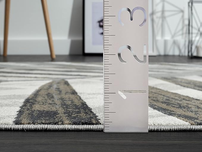Abani 5'3" x 7'6" (5x8) Grey & Brown Modern Floral Living Room Rug - Non-Shed Tropical Palm Leaves Pattern Area Rug Rugs
