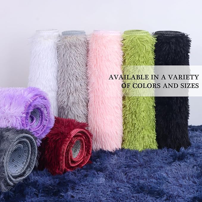 duduta Green Soft Fluffy Rug 4x6 ft, Shag Fuzzy Plush Rectangle Carpet for Bedroom Nursery Living Room Home Decor