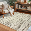Modern Abstract Small Area Rug Indoor 3x5 Washable Rug Non-Slip Soft Entryway Rug Beige Kitchen Mats Thin Print Faux Wool Floor Carpet Throw Rugs for Entrance Bedroom Office Home Decor