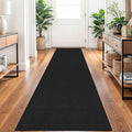 Braided Runner Rug 2x10 Ft Washable Runners for Hallways Non Slip Rubber Backed Kitchen Runners Cotton Long Entryway Runner Indoor, Woven Carpet for Hall Kitchen Entryway, Black/Grey