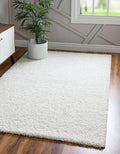 Unique Loom Solid Shag Collection Area Rug (3' 3" x 5' 3" Rectangle, Snow White)