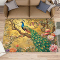 Peacock Peony Rugs for Bedroom - 4x6 Rug, Classic Peacock Peony Area Rugs for Living Room, Oriental Carpet, Floral Plant Washable Area Mat, Aesthetics Carpet - Peafowl Home Decor & Gifts