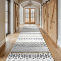 BESTSWEETIE 2x10 Area Rugs for Living Room Washable Moroccan Farmhouse Neutral Geometric Low Pile Non-Slip Soft Print Pattern Rug for Bedroom Kitchen Dining Room Entryway Black/Brown
