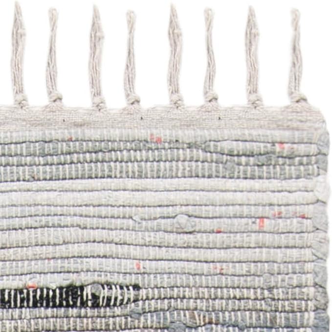 SAFAVIEH Rag Rug Collection Runner Rug - 2'3" x 11', Grey, Handmade Boho Stripe Cotton, Ideal for High Traffic Areas in Living Room, Bedroom (RAR121A)