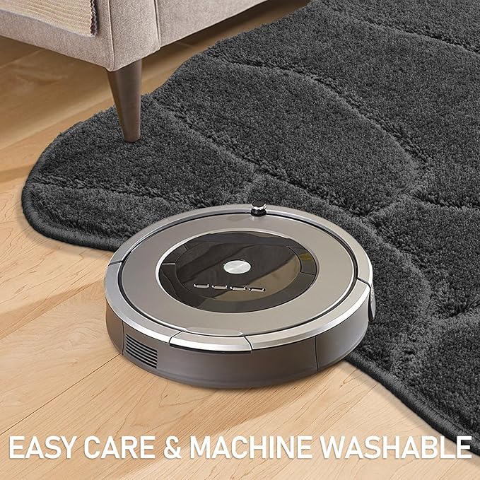 Large Dog Door Mat for Muddy Paws, 32x47 Absorbent Dirt Trapper Long Door Mat, Non-Slip Washable Mud Mat for Dogs, Polyester Microfiber Soft Pet Rug Mat for Entryway, Mud Dog Paws, Patio (Charcoal)
