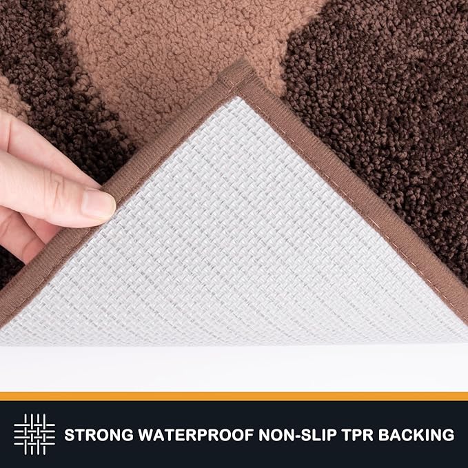 PURRUGS Dirt Trapping Door Mat 33.5" x 59", Non-Skid/Slip Machine Washable Microfiber Entryway Rug, Dog Doormat, Super Absorbent Welcome Mat for Muddy Wet Shoes and Paws, Brown