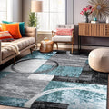 Rugshop Contemporary Circle Design Area Rug, Durable Fade-Resistant Carpet Alfombras for Bedroom, Living Room and Dining Room, Gray, 5'3" x 7'3"