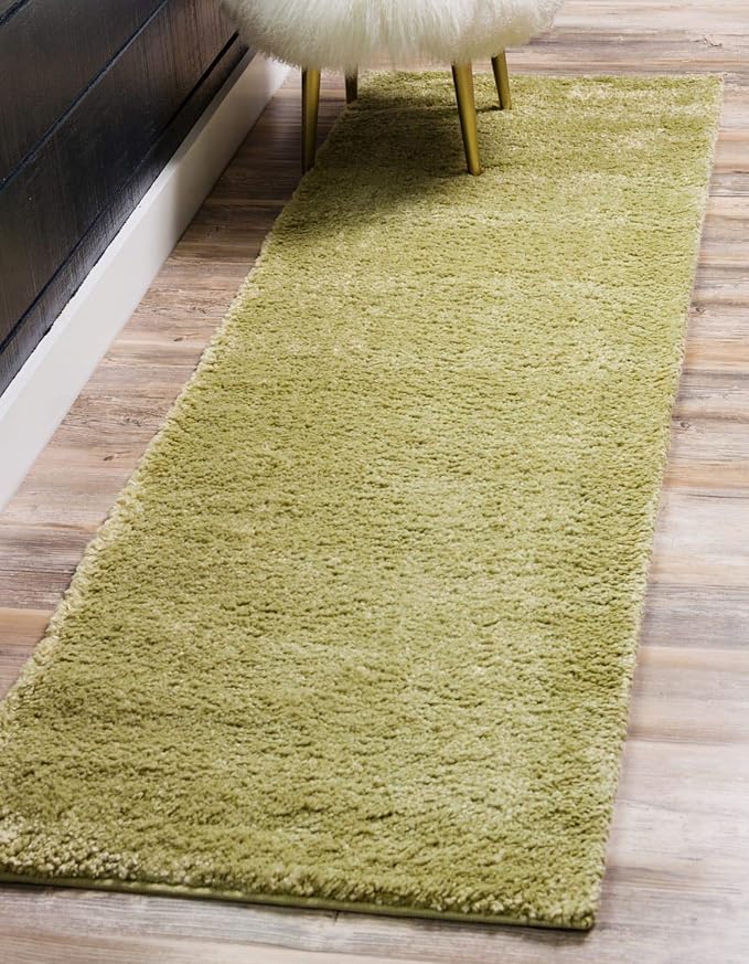 Unique Loom Solo Collection Area Rug - Calabasas (2' 2" x 13' Runner, Light Green)