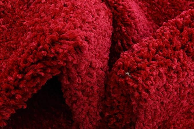 Unique Loom Solo Collection Area Rug - Calabasas (7' 10" Round, Red)