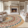 Colorful Geometric Sun Rug, Sun Pattern Rug, Geometric Area Rugs, Colorful Abstract Rugs, Washable Boho Carpet for Living Room, Bedroom, Dining Room, Office (7' x 9'(Rectangular))