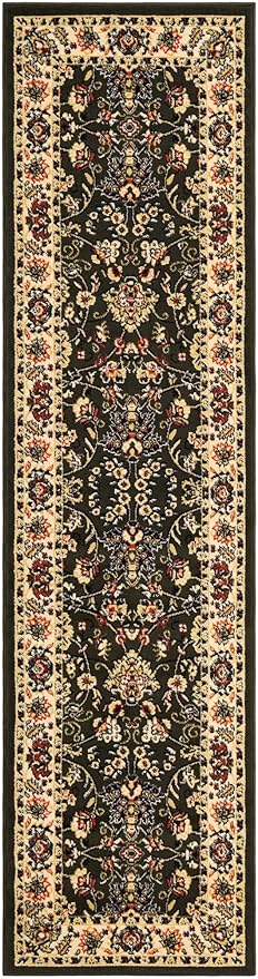 Unique Loom Sialk Hill Collection Area Rug - Washington (2' 7" x 10' Runner Green/Hunter Green)