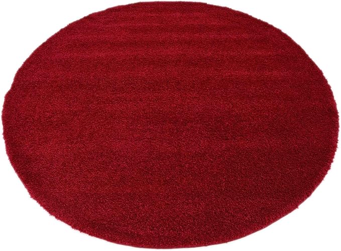 Unique Loom Solo Collection Area Rug - Calabasas (6' 1" Round, Red)