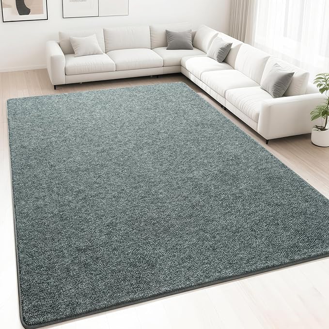 HQAYW 7x10 Large Area Rugs for Living Room Bedroom, Modern Thickened Memory Foam Soft Rug, Low Pile Minimalist Washable Non Slip Carpets for Kids Girls Boys Nursery Dorm Home Decor, Grey Green
