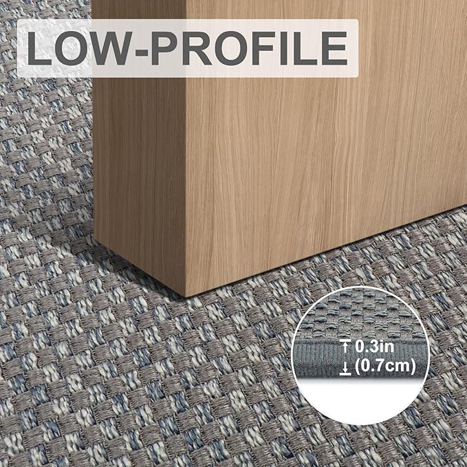 LEKEEPGO Door Mat 24"x47", Non Slip Door Mat Indoor Entrance, Rubber Backing Front Indoor Door mats Washable Absorbent Low-Profile Entryway Entry Resist Dirt Inside Door Mats, Light Grey