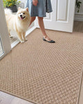 Color&Geometry Large Front Door Mat Indoor Entrance Non Slip Rubber Backed, 36"x56" Indoor Door Mats for Entryway, Dirt Trapper Double Doormat, Washable Front Door Rugs, Khaki (Rolled-up NO Creases)
