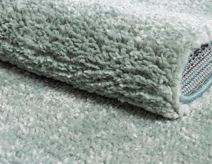 Unique Loom Solo Collection Area Rug - Calabasas (7' 10" x 10' Rectangle, Light Blue)