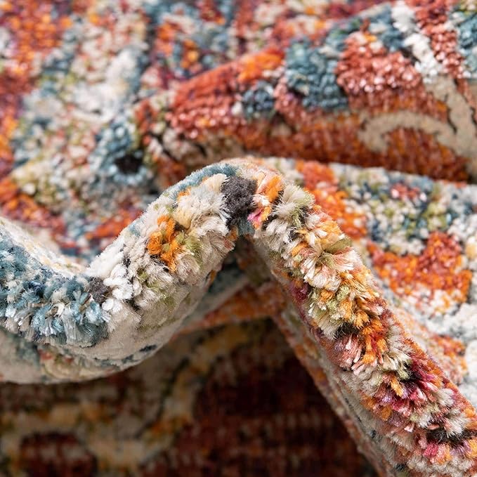 Unique Loom Isabella Collection Area Rug - Rossellini (2' 7" x 16' 5" Runner, Rust Red/ Beige)
