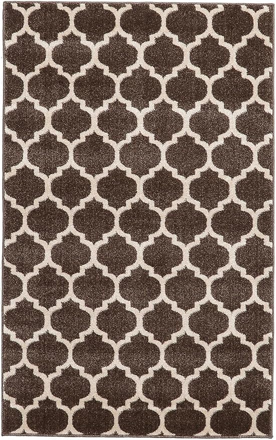 Rugs.com Lattice Collection Rug – 3' x 5' Chocolate Brown Medium Rug Perfect for Entryways, Kitchens, Breakfast Nooks, Accent Pieces