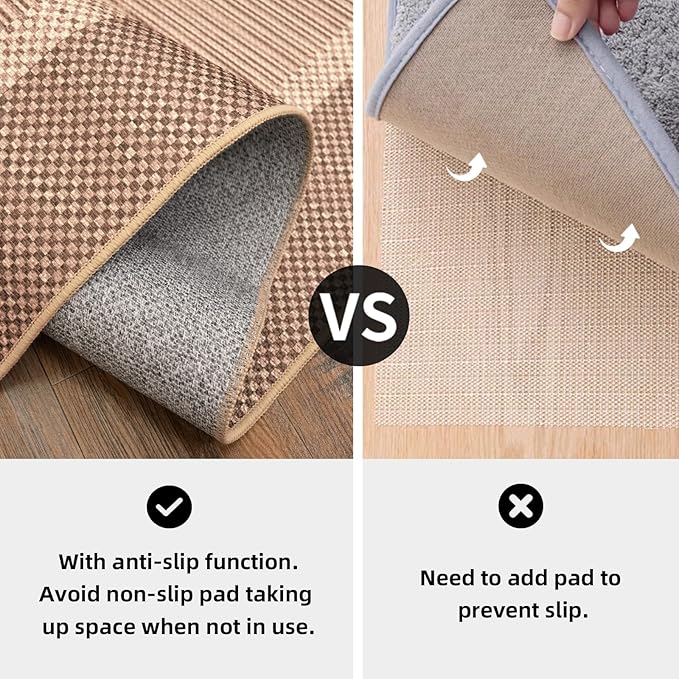 ILANGO Jute Area Rugs for Outdoor, Patio Woven Washable Rugs 5'x7', Natural Farmhouse Rugs for High Traffice Areas, Non Slip Carpet with Rubber Backing for Patio Backyard Balcony Porch