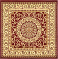 Unique Loom Versailles Collection Traditional Classic Medallion Floral Motif Area Rug (6' 0 x 6' 0 Square, Burgundy/ Ivory)