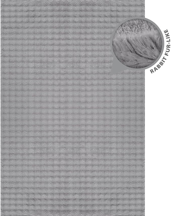CAMILSON Modern Gray Non Slip Rug 8x10 Ultra Soft High Pile Area Rugs Non Skid Rubber Backing Durable & Easy to Clean Carpet for Living Room Bedroom Kids Room Indoor Use (8 x 10 Gray)