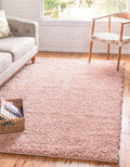 Unique Loom Davos Shag Collection Area Rug - Solid (5' 3" x 8' Rectangle, Dusty Rose)