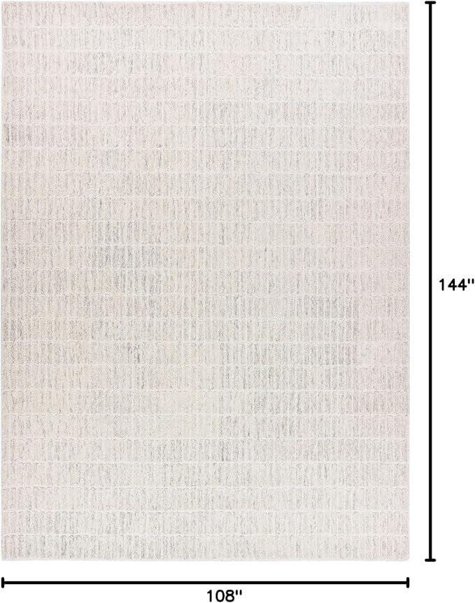 Hand-Tufted 100% Wool Area Rug – Unique Modern Geometric Grid Pattern, Soft Plush Textured Carpet for Living Room, Bedroom, Dining Room & Entryway (Grey, 9' x 12')