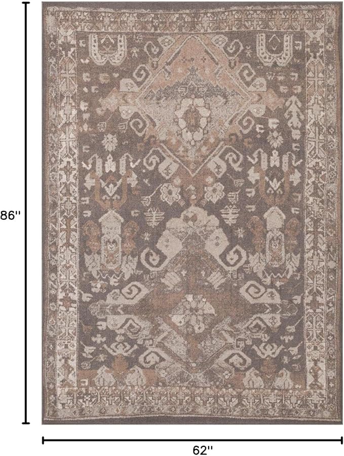LUXE WEAVERS Moroccan Floral Beige 5x7 Area Rug for Living Room
