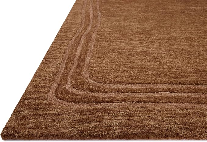 Loloi Leanne Ford Craven Collection CVN-02 Spice/Rose 2'-6" x 9'-9" Runner Rug Geometrical, Patterned, Neutral, Hallway, Kitchen, Mudroom, and Bathroom