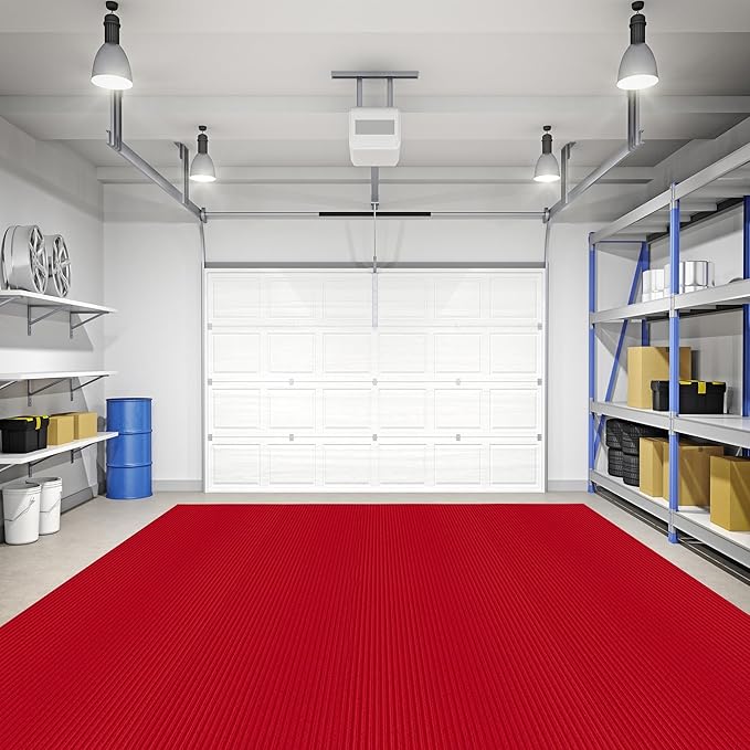Ottomanson 6'6" x 27' Hallway Runner with Scraper Pile Extra Durable Non-Slip Rug Mat for Indoor & Outdoor Use - Ideal for Kitchen, Entryway, Patio & Garage - High-Traffic Carpet, Red