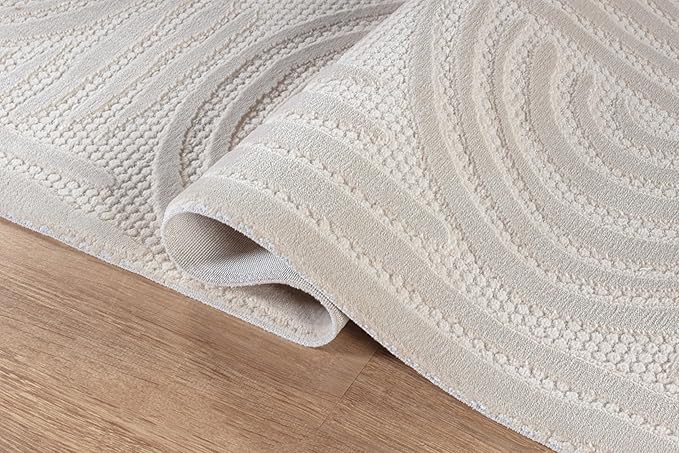Modern Indoor Rug Orbit 5x7 Area Rugs for Living Room Luxury Kitchen Bedroom Durable Soft Geometric Durable Low and High Pile Stain Resistant Non Shedding Area Carpet 5x7