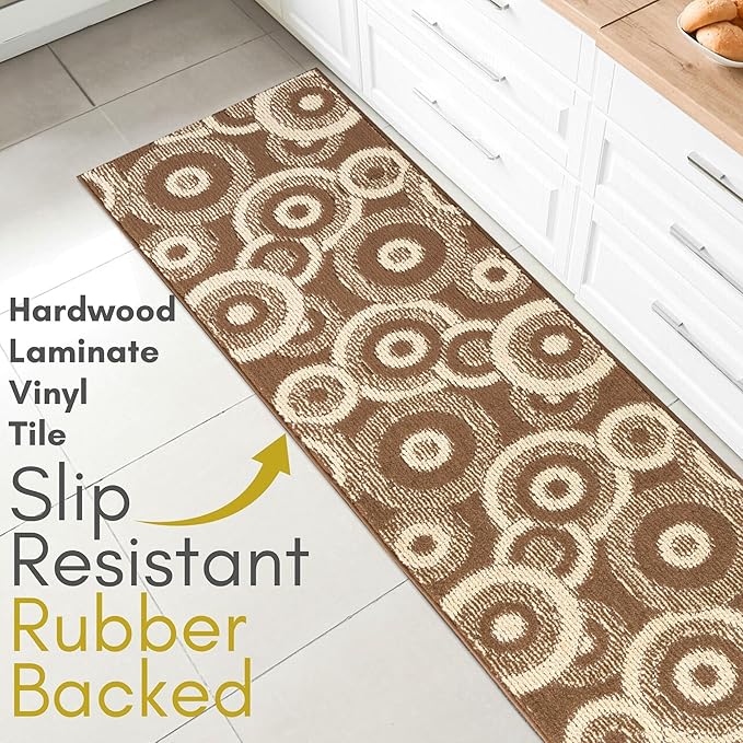 Custom Size Long Brown Hallway Runner Rug | Cut to Length 2'3" x 17' (Runner) | Non-Slip & Machine Washable | REMNAZ