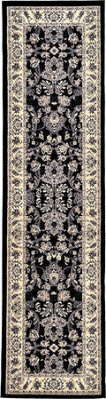 Unique Loom Sialk Hill Collection Area Rug - Washington (2' 7" x 10' Runner Black/Gray)