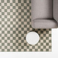 Revival Rugs Gambit 7'10"x10' Checkered Rug Washable Area Rug for Living Room Bedroom - 100% Recycled Oeko-TEX Certified, Medium Pile, Green, Beige