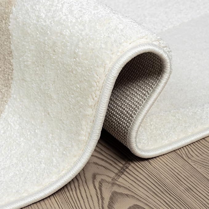 Abani Nomad Cream & Beige Area Rug 4' x 6' for Living Room, Bedroom - Chic Abstract Pattern - Durable & Easy to Clean