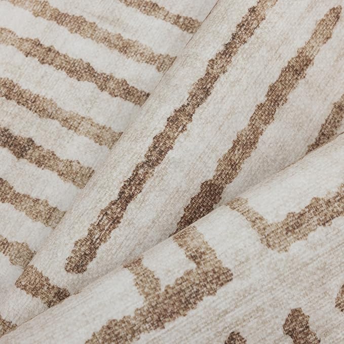 ReaLife Rugs Machine Washable Area Rug Runner - Living Room Bedroom Bathroom Kitchen Entryway Office - Non-Slip Baking Low Pile Stain Resistant Premium - Modern Geometric - Finn - Beige 2'6" x 8'
