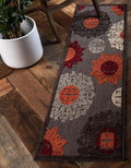 Unique Loom Outdoor Modern Collection Area Rug - Chicago (2' 7" x 10' Runner Brown/Orange)