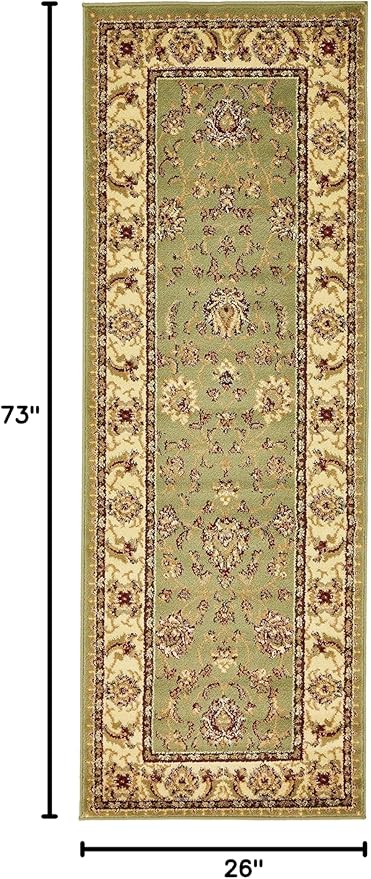 Unique Loom Voyage Collection Traditional Oriental Classic Intricate Design Area Rug (2' 2 x 6' 0 Runner, Green/Ivory)