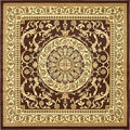 Unique Loom Versailles Collection Traditional Classic Medallion Floral Motif Area Rug (8' 0 x 8' 0 Square, Brown/ Ivory)